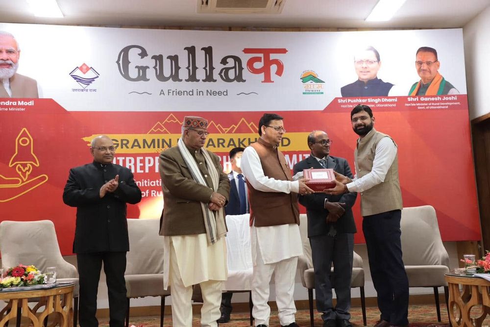 Award presentation on stage