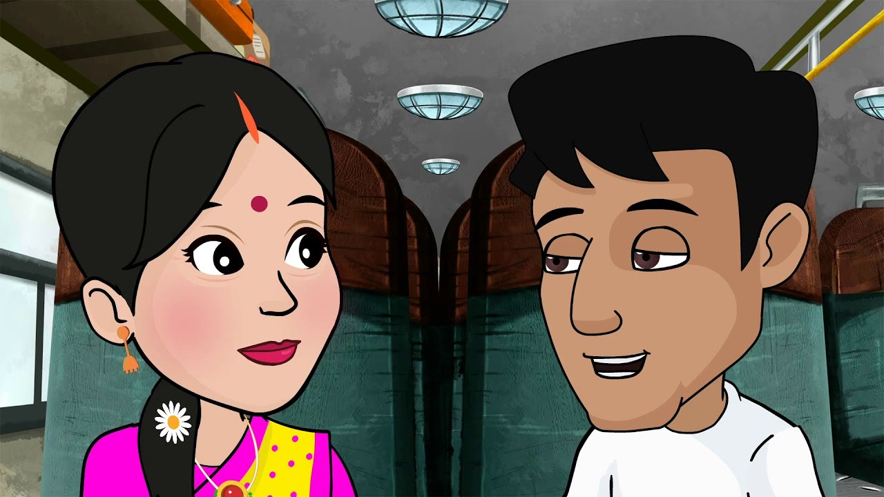 Animated couple in conversation, from the family planning learning module