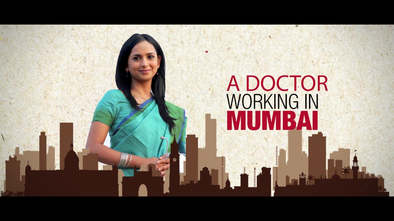 Title frame introducing a doctor working in Mumbai, from the campaign film