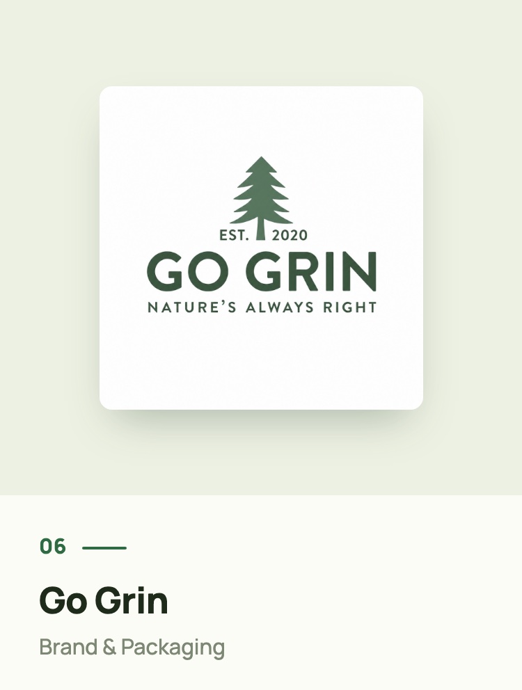 Go Grin kombucha brand card
