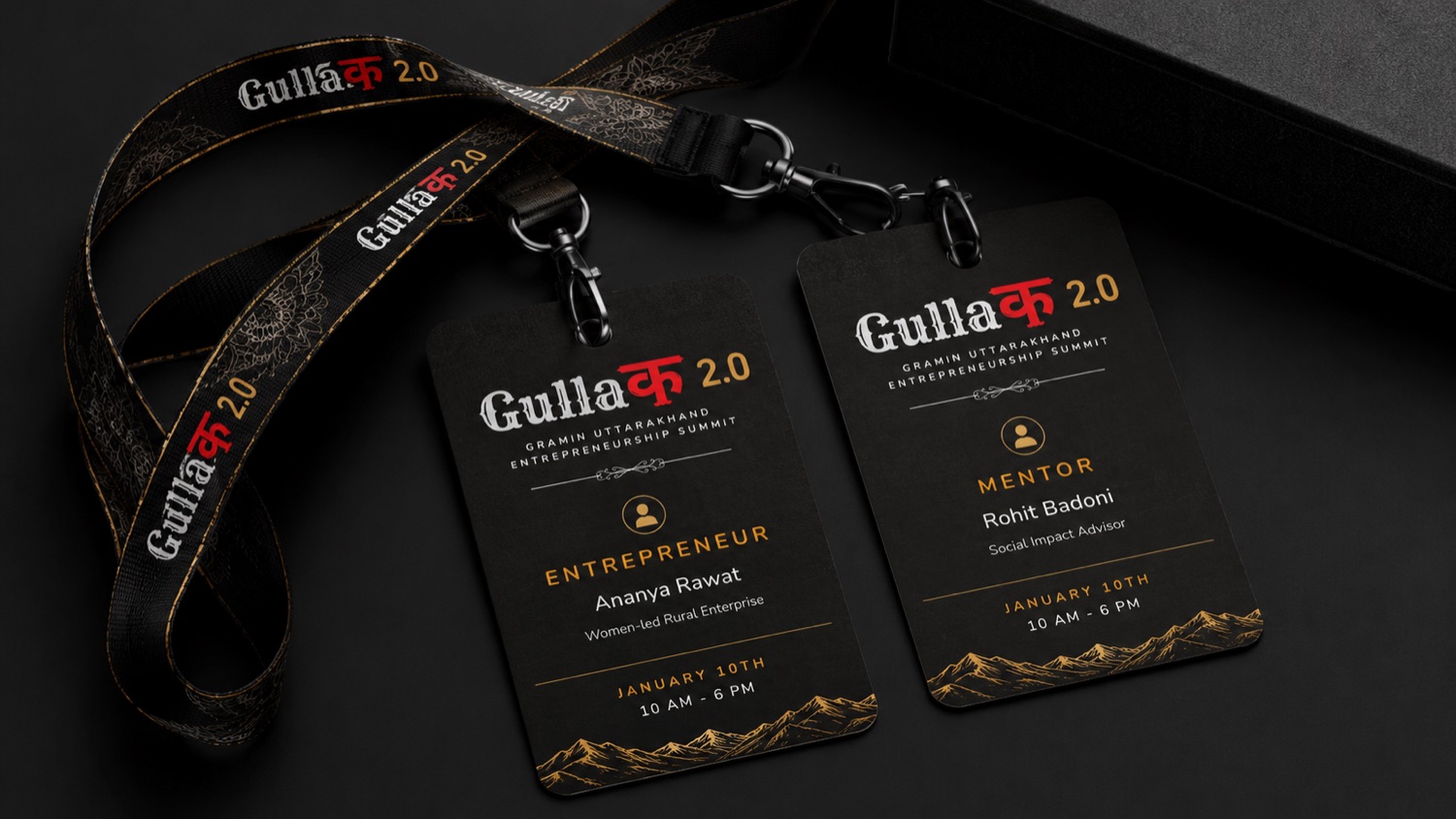 Gullak 2.0 lanyards and badges