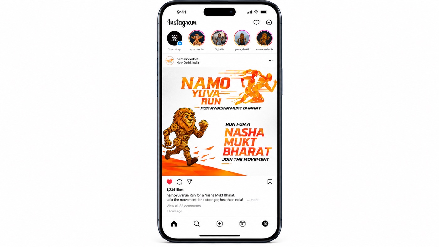 NaMo Yuva Run Instagram post mockup