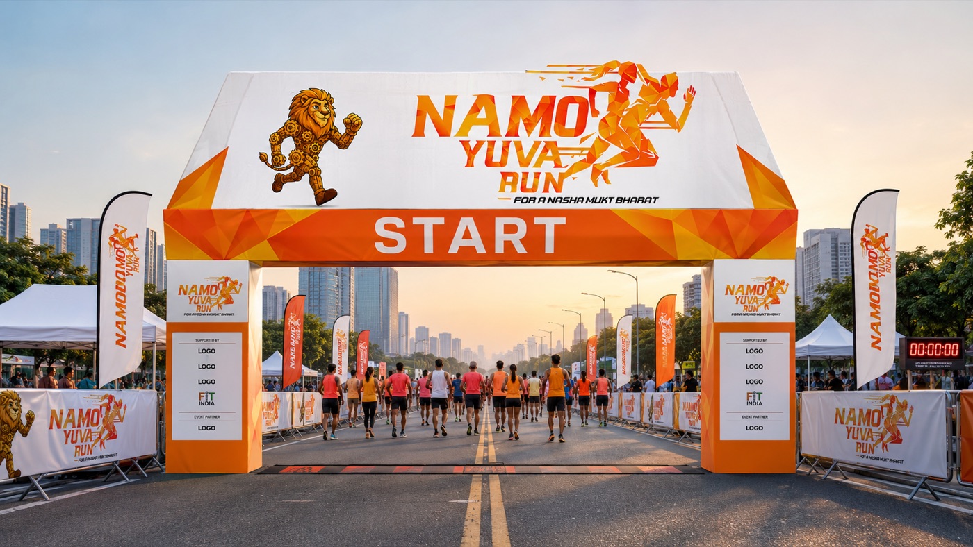 NaMo Yuva Run start line event gate