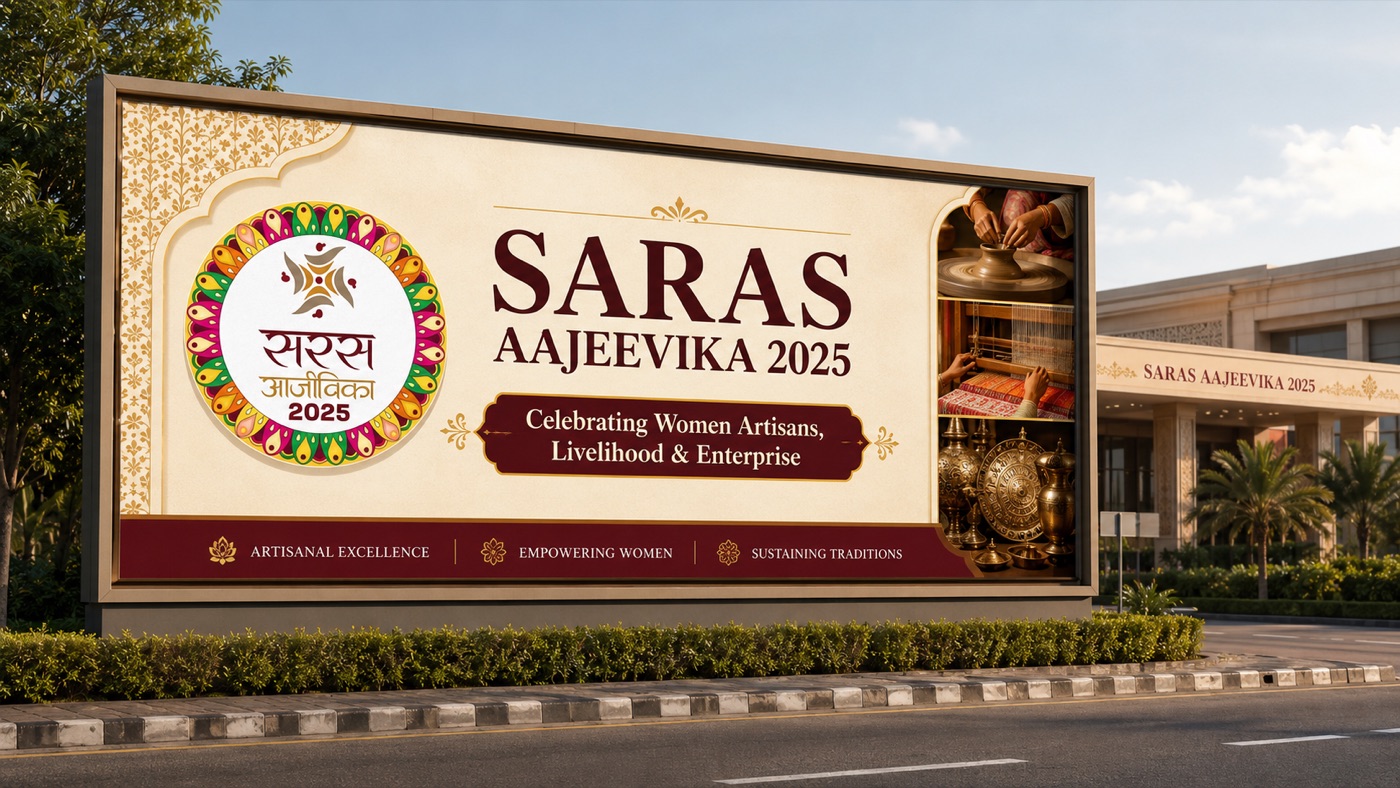 Saras Aajeevika 2025 outdoor hoarding