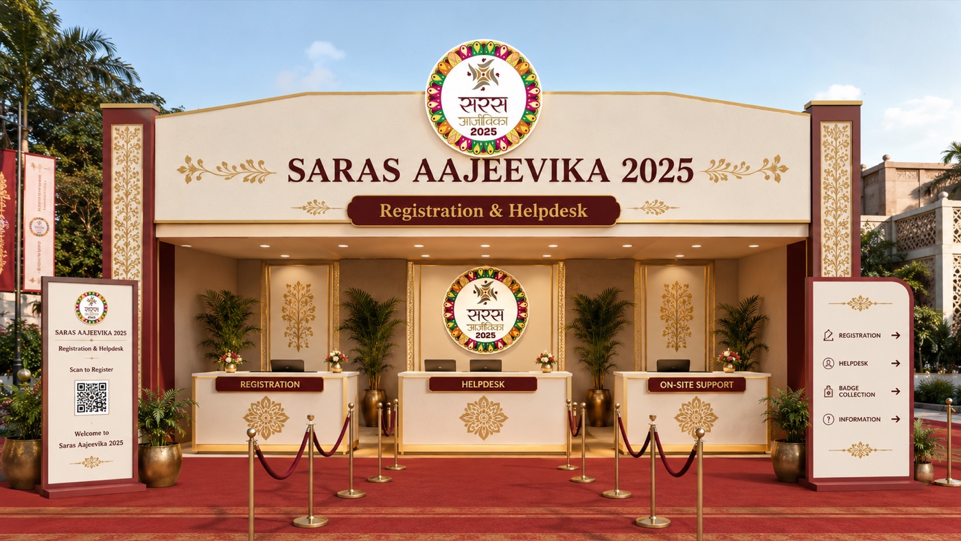 Saras Aajeevika 2025 registration and helpdesk counters