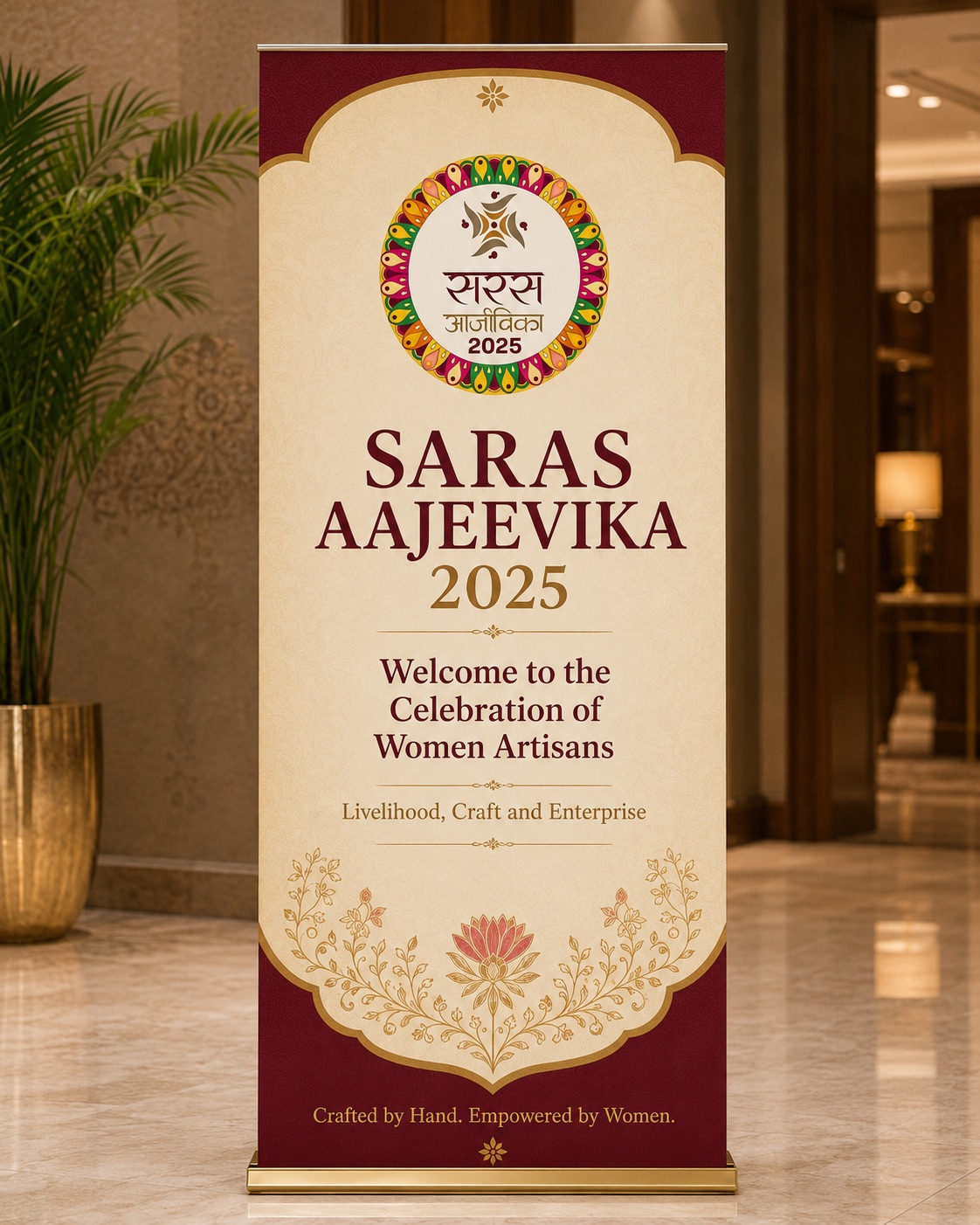 Saras Aajeevika 2025 welcome standee