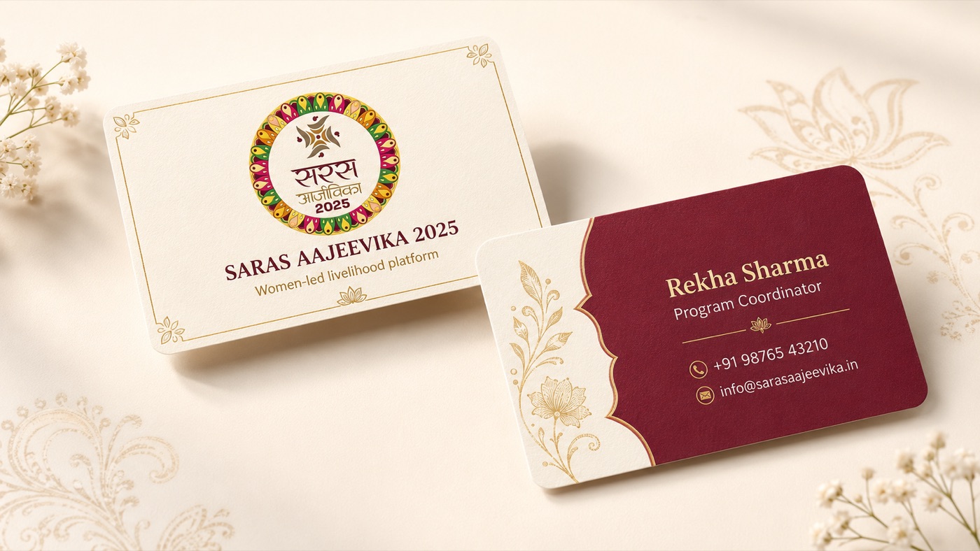 Saras Aajeevika 2025 visiting card